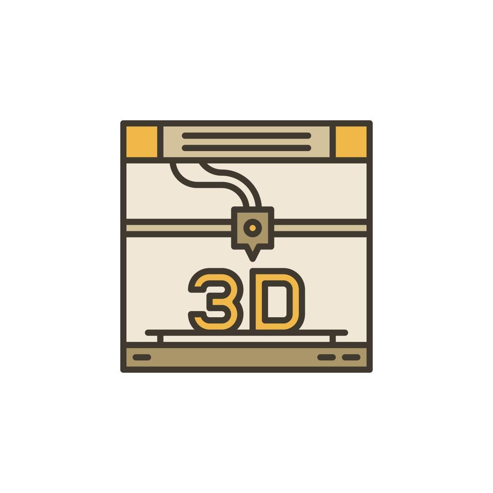 3D-Drucker Vektorkonzept farbiges Symbol oder Zeichen vektor