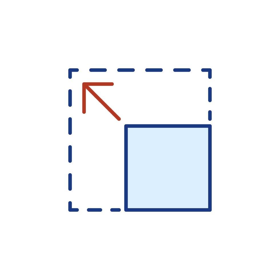 skalning eller förlänga vektor begrepp färgad minimal ikon eller symbol