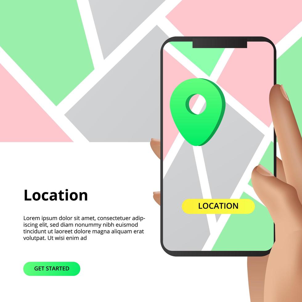 platsbeskrivningar med smart app vektor