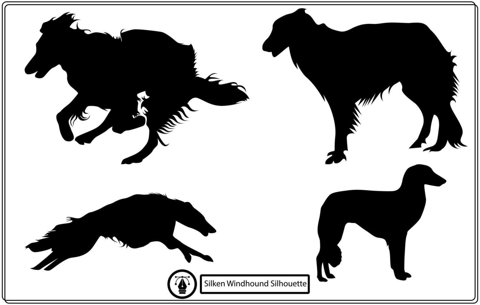 Seidenwindhund-Vektorsilhouette freigesetzt vektor