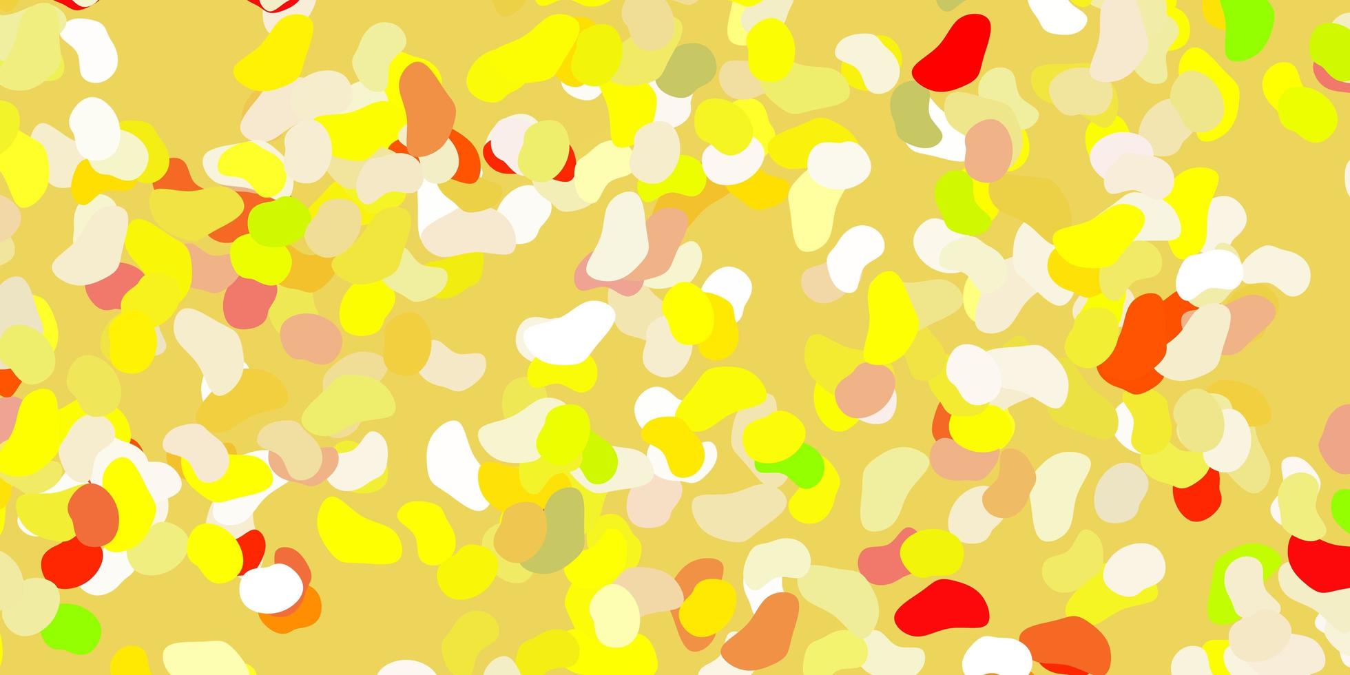 hellrotes, gelbes Muster mit abstrakten Formen. vektor