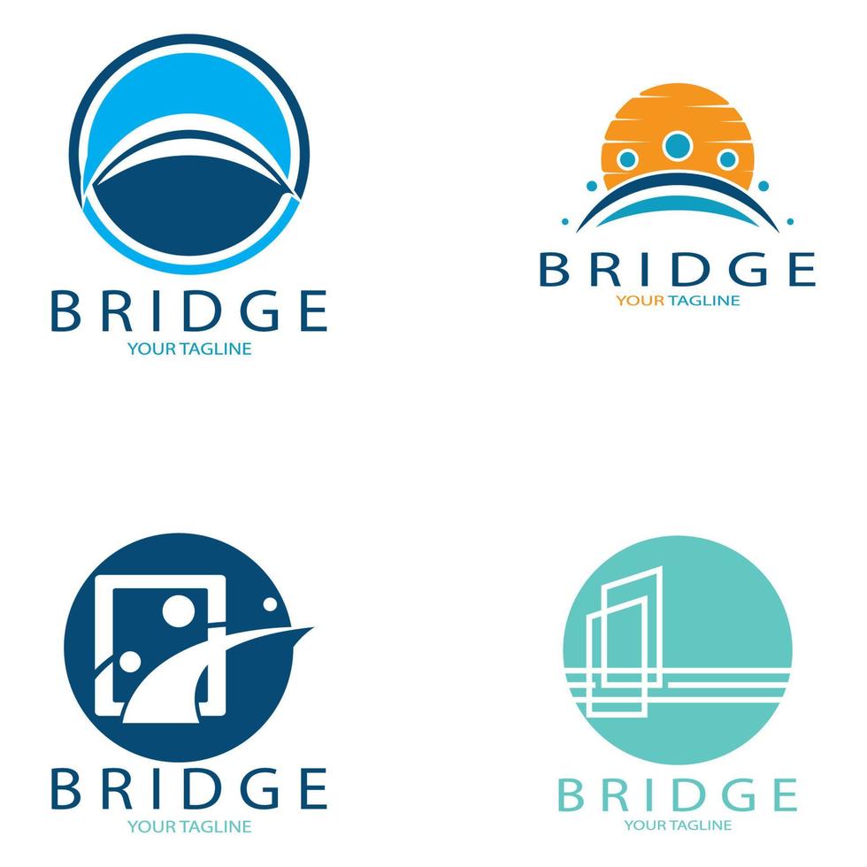 Brücke Logo Vektor Icon Illustration Design-Vorlage