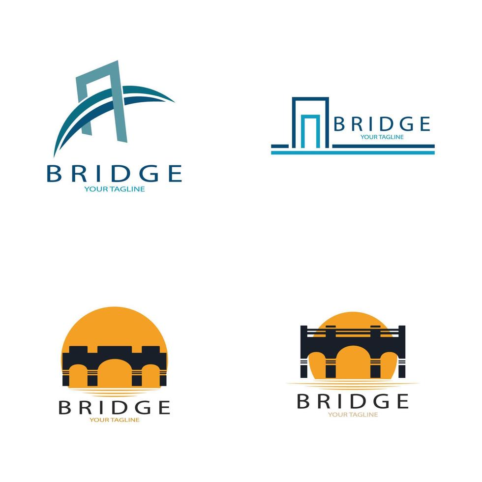 Brücke Logo Vektor Icon Illustration Design-Vorlage