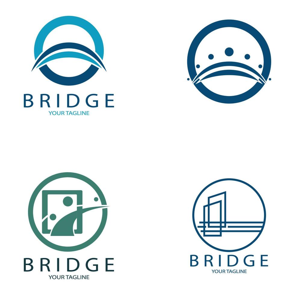 Brücke Logo Vektor Icon Illustration Design-Vorlage