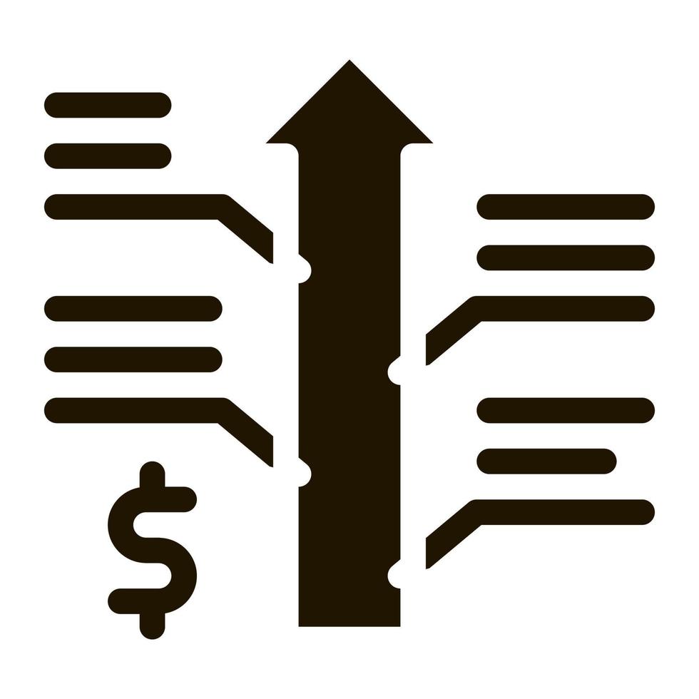 Wechselkursaufwertung Symbol Vektor Glyph Illustration