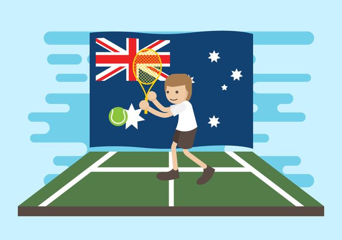 Gratis Australiensisk Tennis Vector Illustration