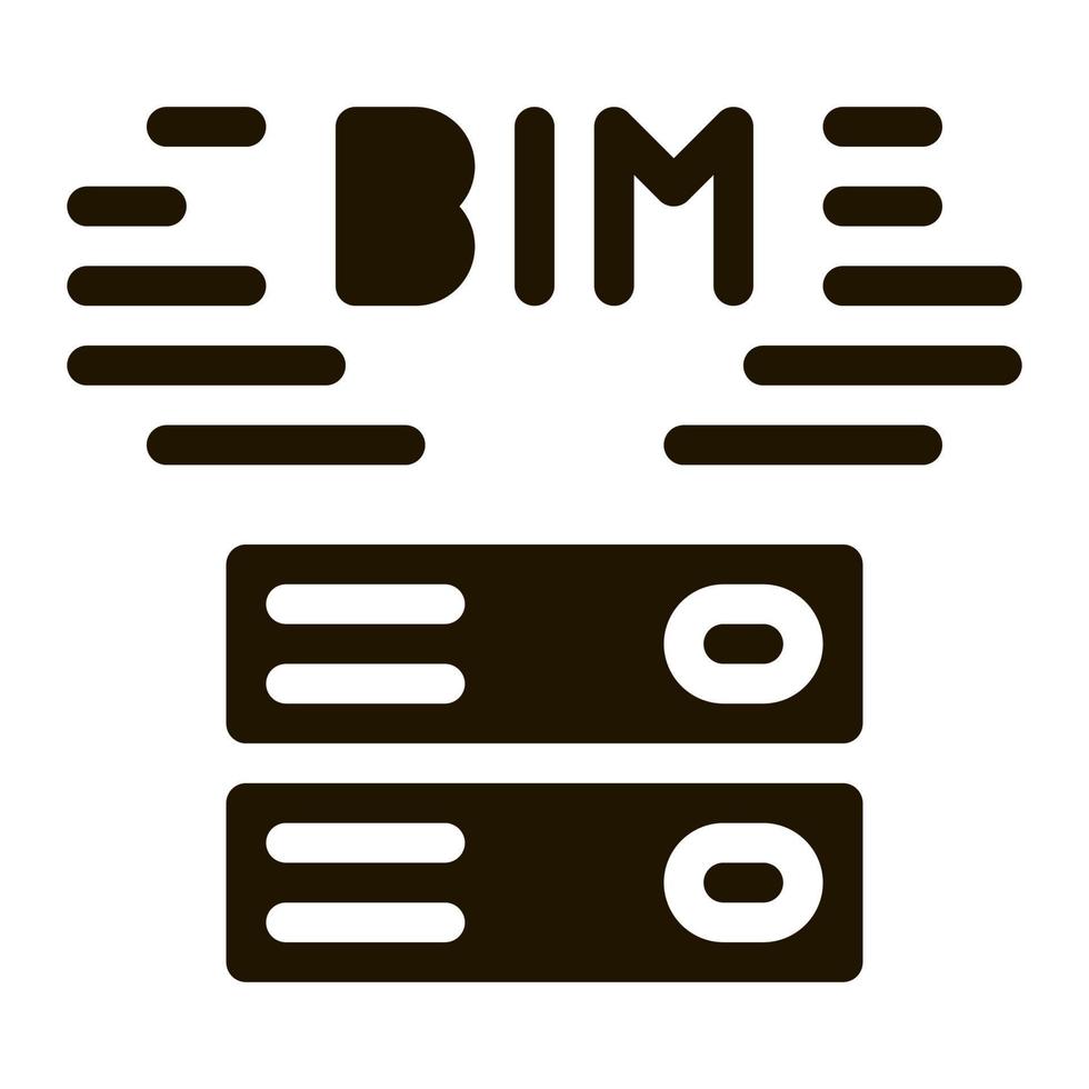 Symbolvektor-Glyphen-Illustration für die Modellierung von Gebäudeinformationen vektor