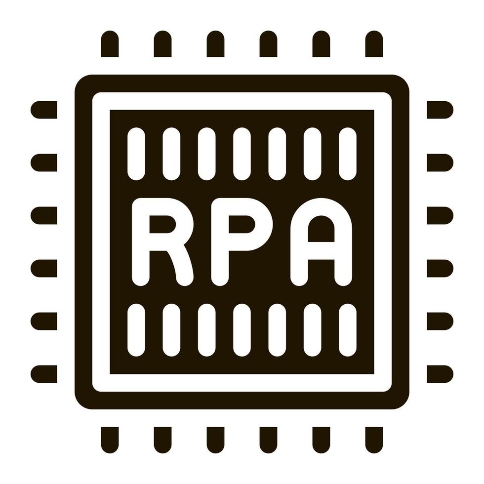 rpa chip ikon vektor glyf illustration