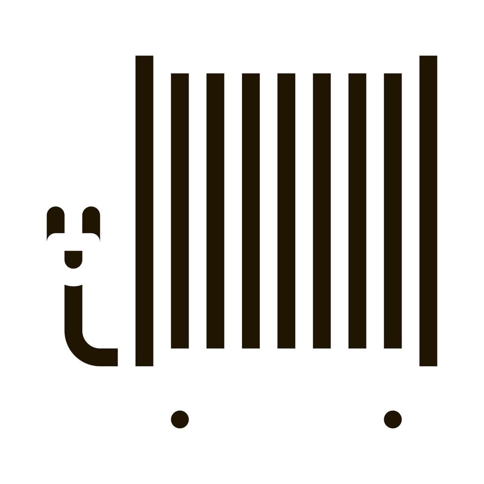 tragbares Ölradiator-Heizsystem-Glyphen-Symbol vektor