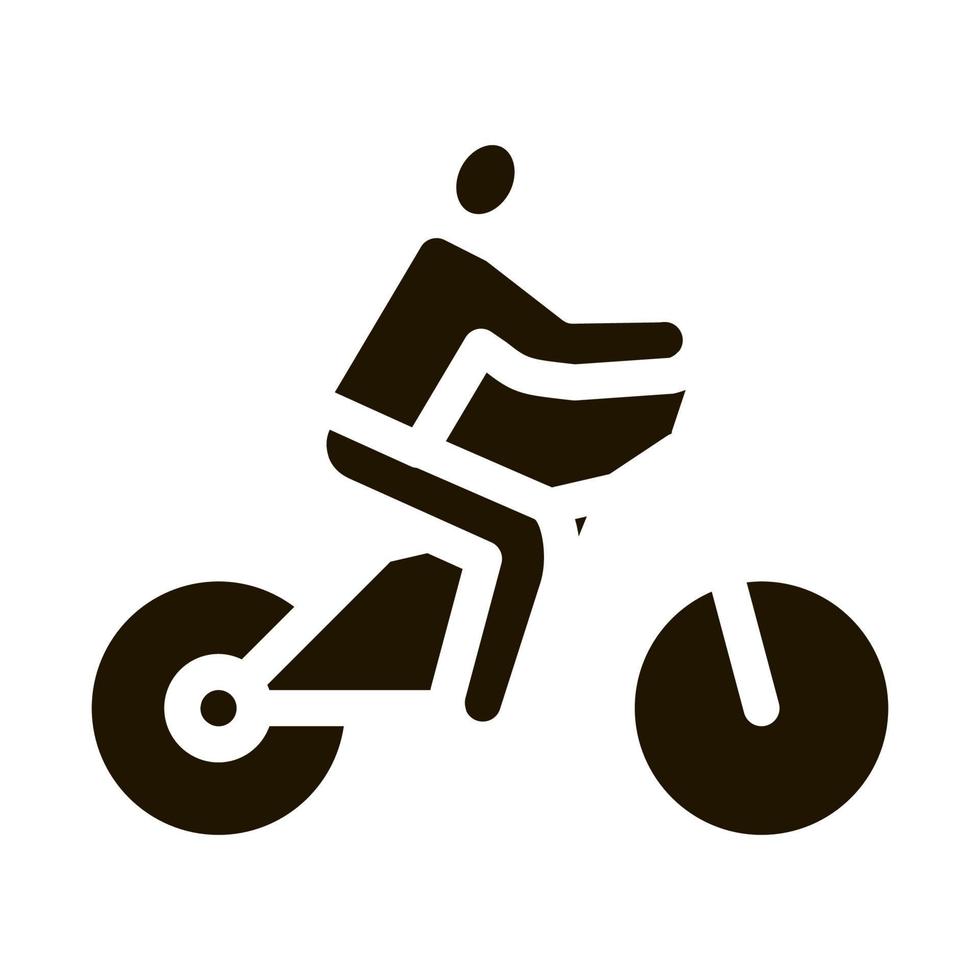 Mann auf dem Fahrrad-Symbol Vektor-Glyphen-Illustration vektor