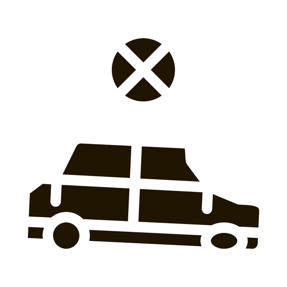 Abgestürztes Auto-Symbol Vektor-Glyphen-Illustration vektor