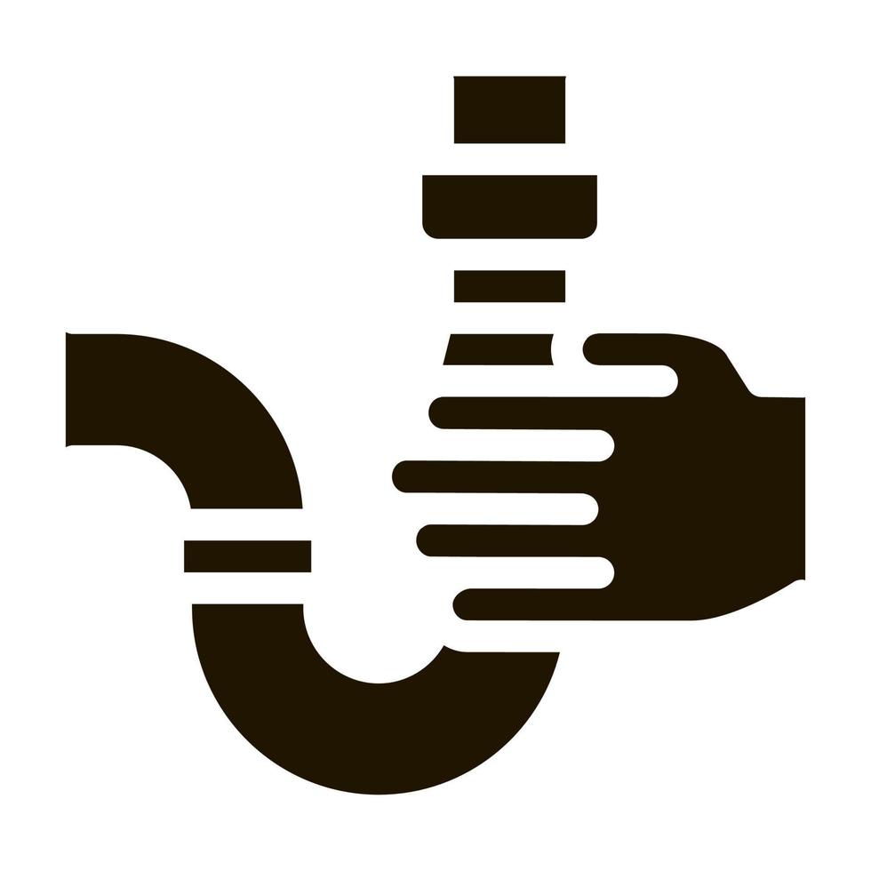 Hand halten Rohrsymbol Vektor-Glyphen-Illustration vektor