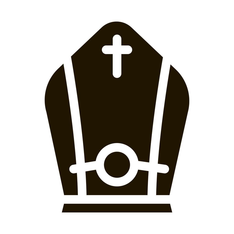 päpstliche Tiara-Symbol-Vektor-Glyphen-Illustration vektor