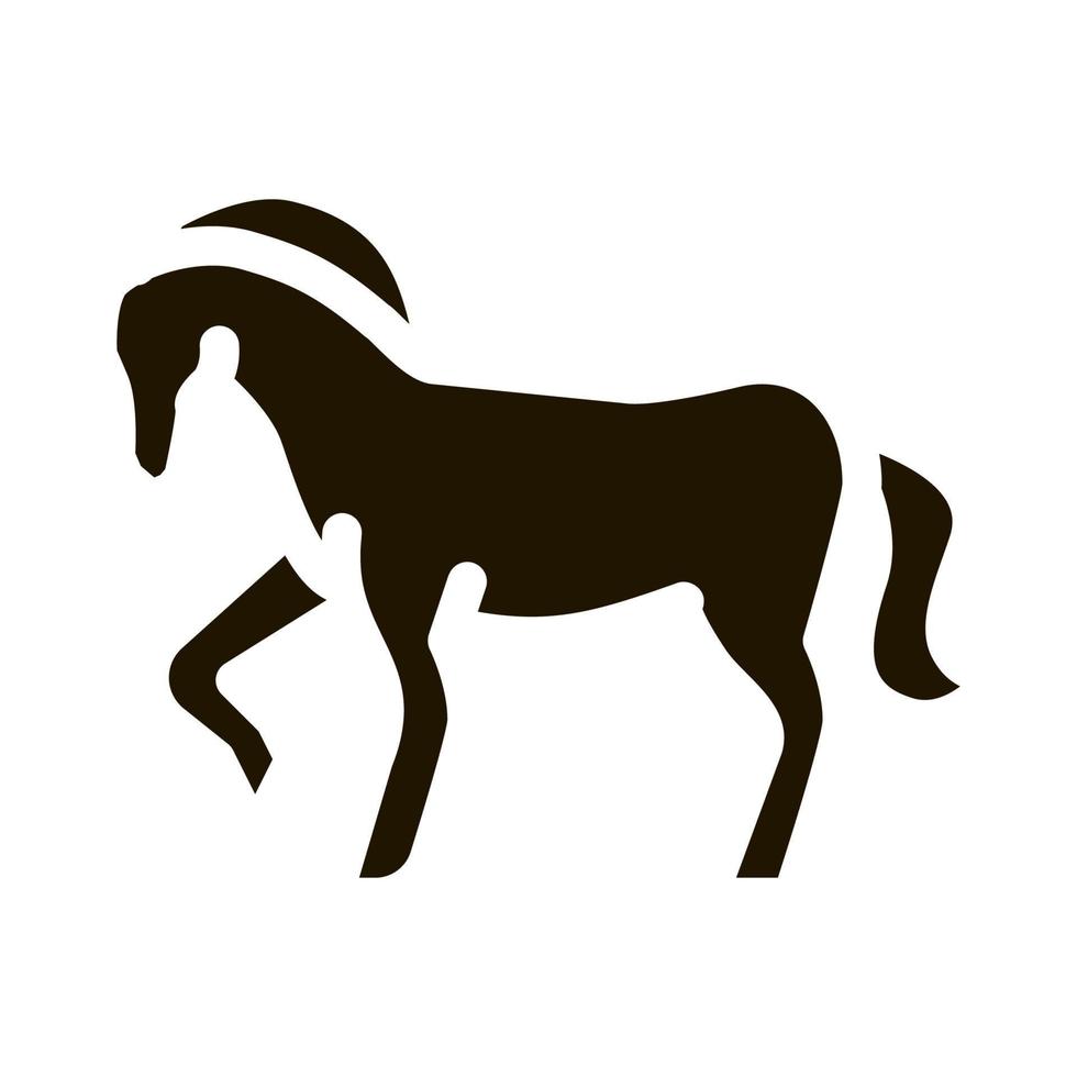 häst djur- ikon vektor glyf illustration