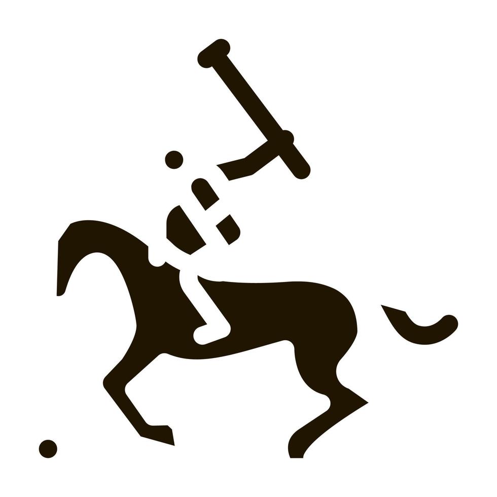 Pferdepolo-Symbol Vektor-Glyphen-Illustration vektor