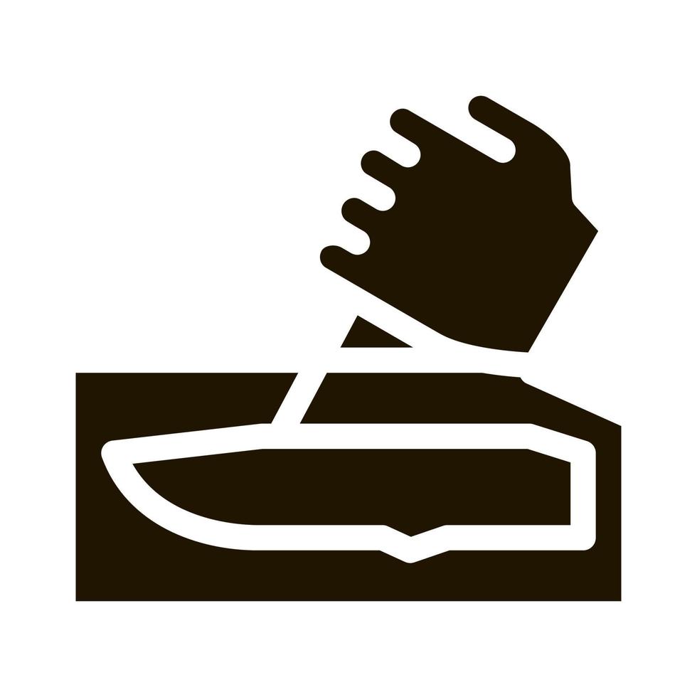 Handgemachte Messer-Symbol-Vektor-Glyphen-Illustration vektor