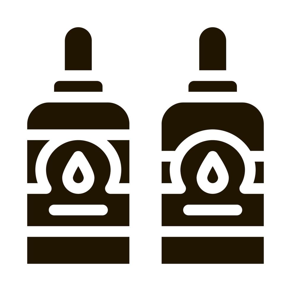 Flaschen mit Tintensymbol-Vektor-Glyphen-Illustration vektor