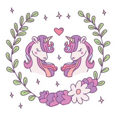 Par Lovely Unicorns vektor