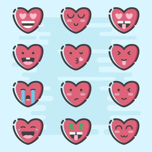 Valentinsdag Emoticon Vector