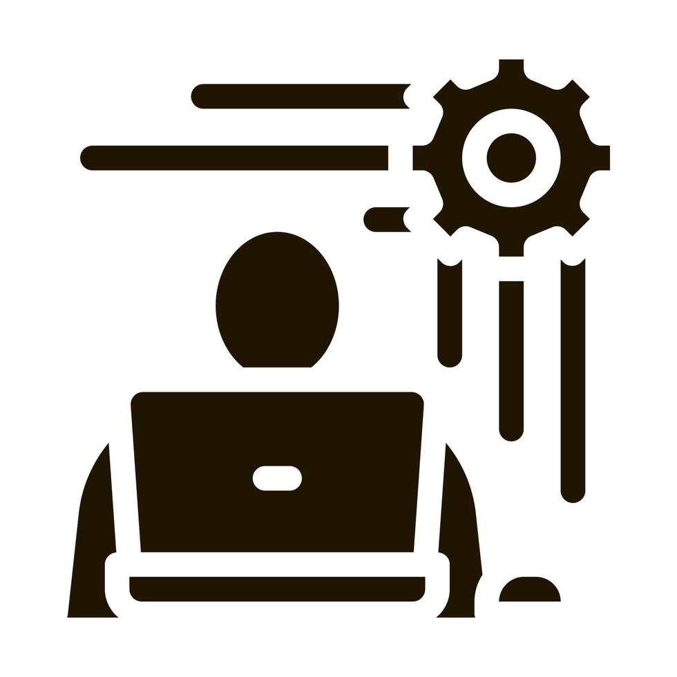 Programmierer arbeiten Symbol Vektor-Glyphen-Illustration vektor