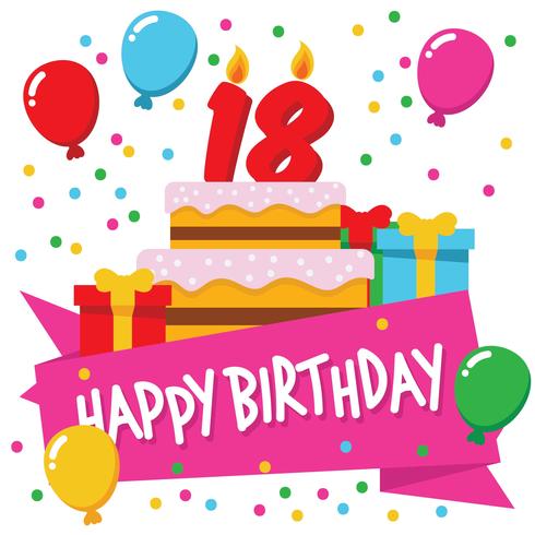 18+ Geburtstagsfeier Hintergrund vektor