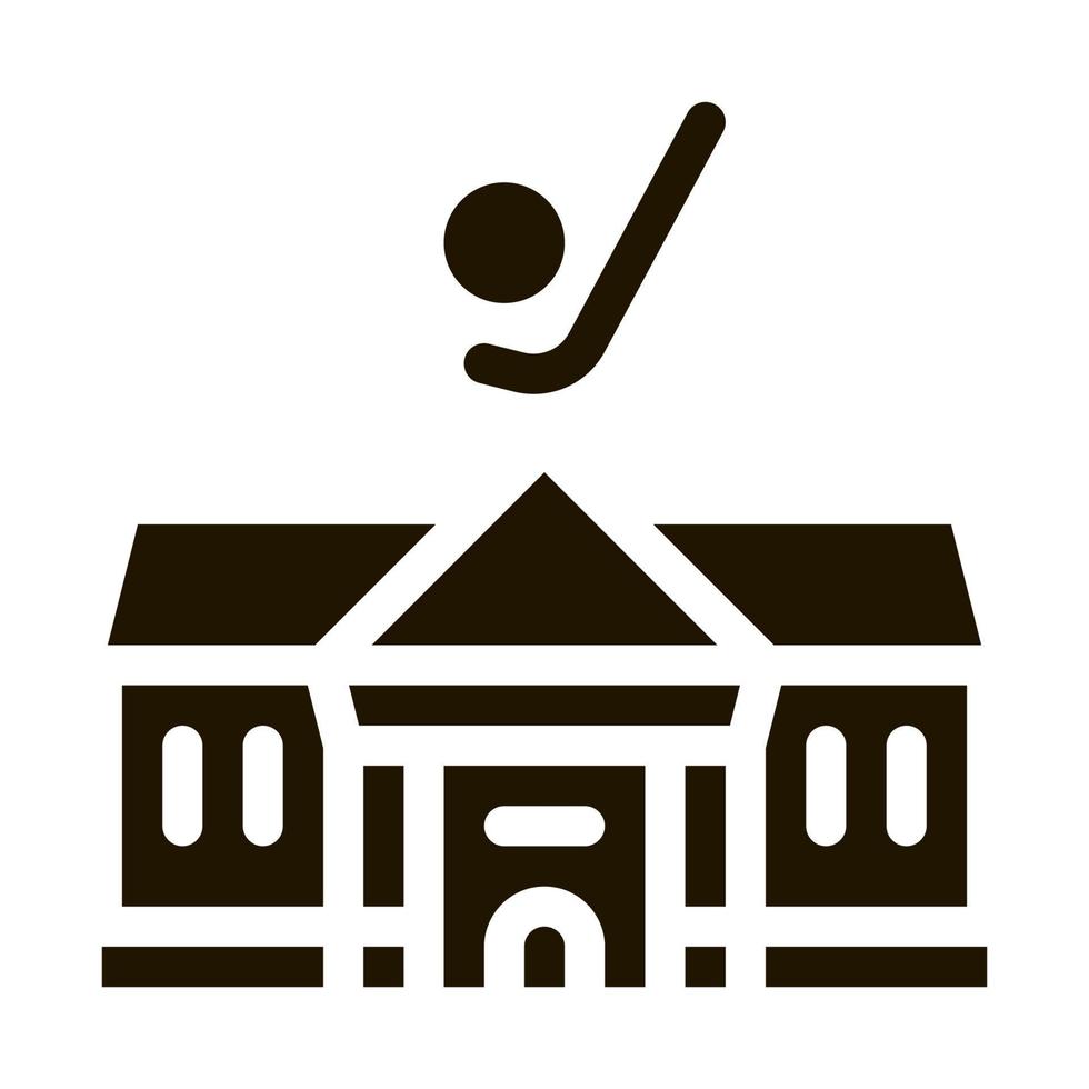 Symbolvektor-Glyphen-Illustration für das Golfclubhaus vektor