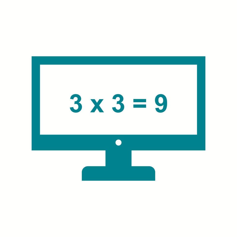 schöne Mathematik auf dem Bildschirm Glyphenvektorsymbol vektor