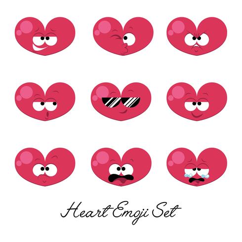 Herz Emoji Set Vektor