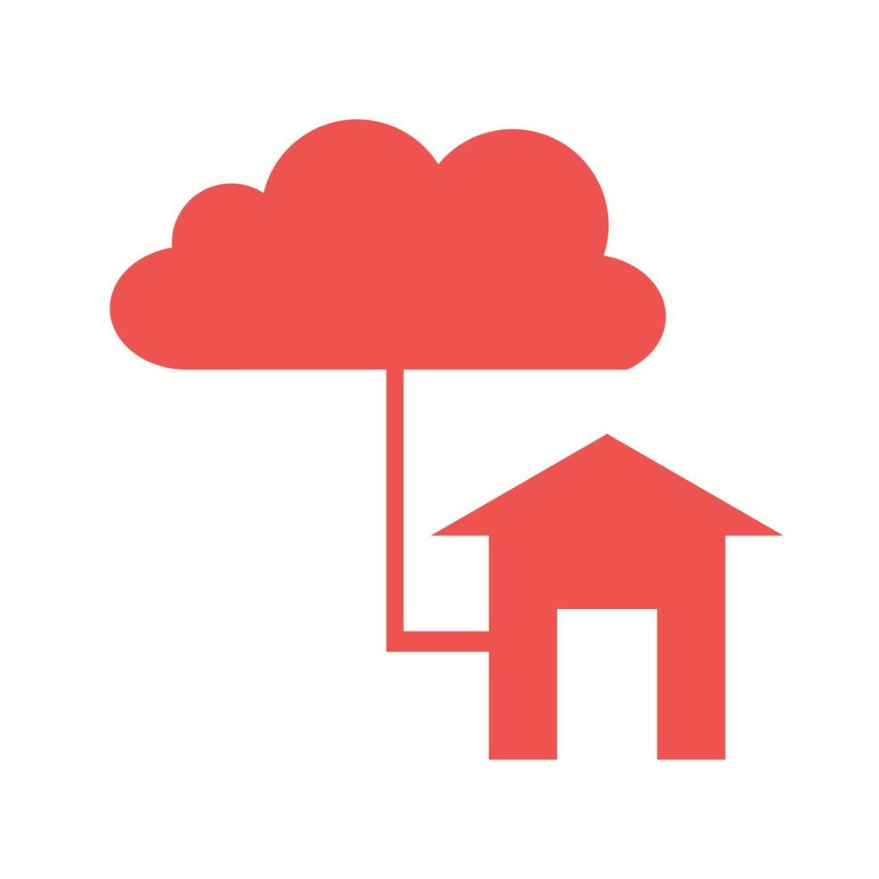 schönes Cloud-Home-Vektor-Glyphen-Symbol vektor