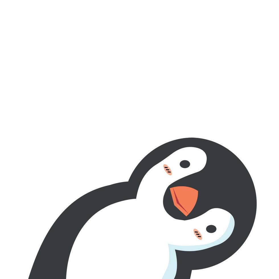 niedlicher kopfgekritzel-pinguin flach vektor