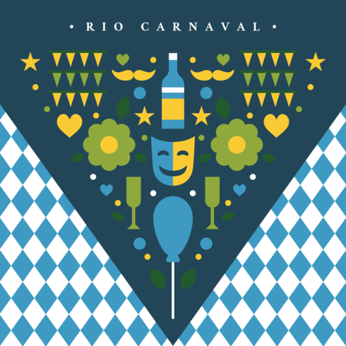 rio carnaval triangeln koncept vektor