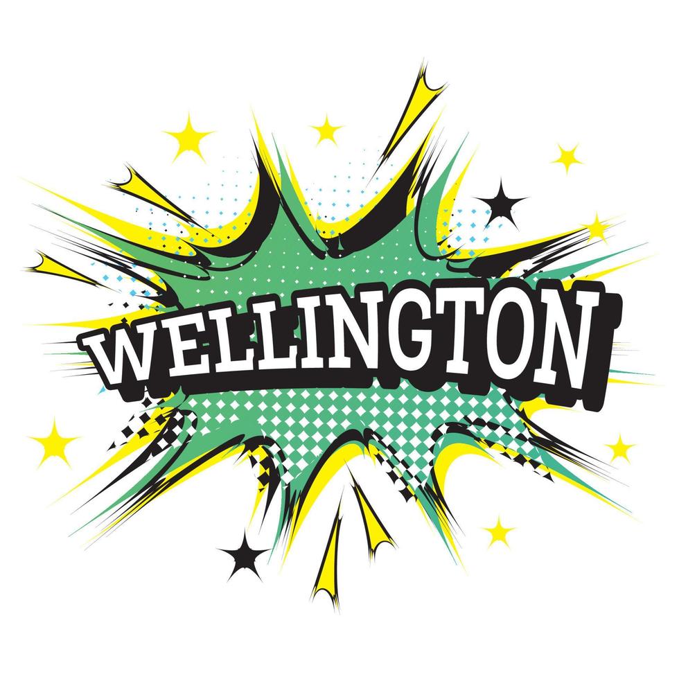 Wellington Comic-Text im Pop-Art-Stil. vektor