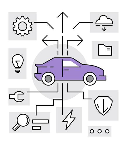 Auto-Technologie-Icons vektor