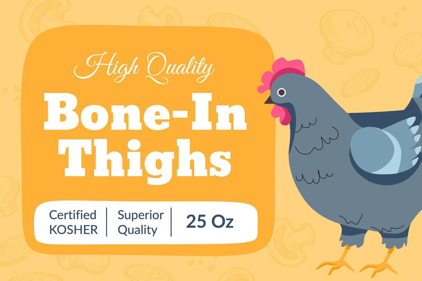 Knochen in den Oberschenkeln, hochwertiges Hühnerfleisch-Banner vektor
