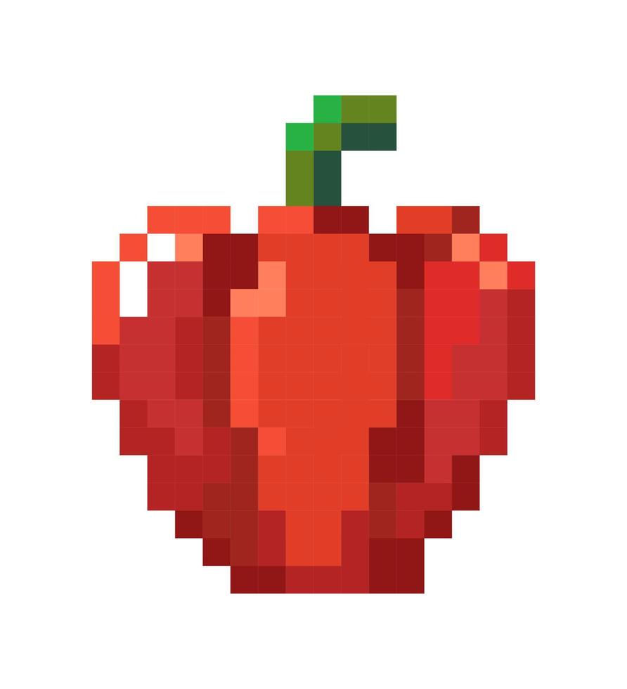 paprika eller klocka peppar, pixelated 8 bit design vektor