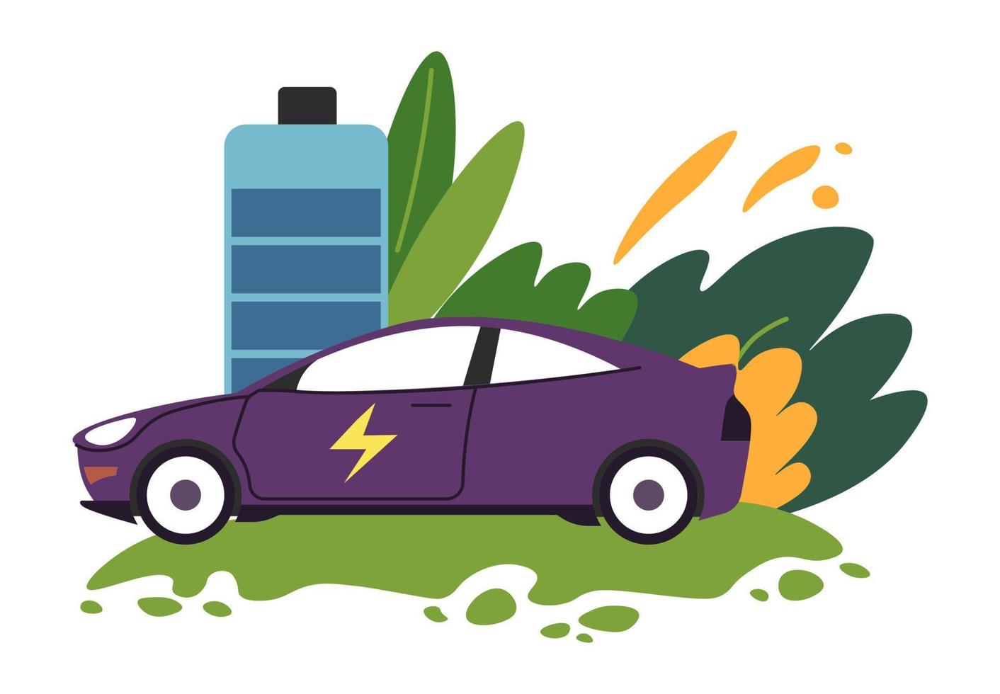 elektrisk bilar använder sig av förnybar energi tillflykt vektor