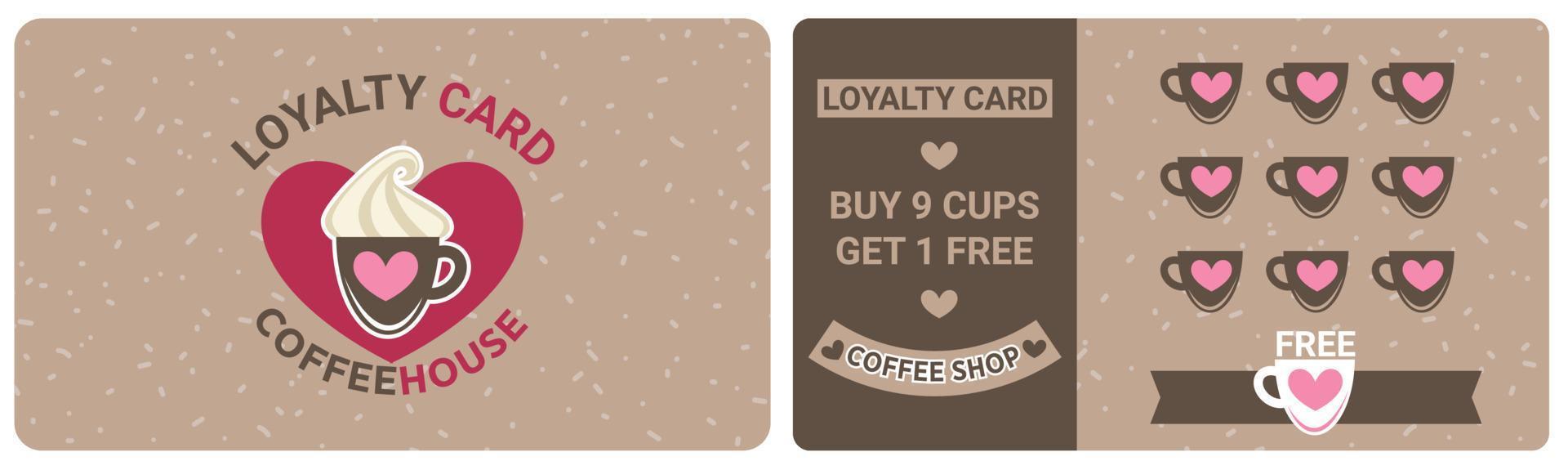 lojalitet kort i kaffe affär, särskild erbjudande klienter vektor
