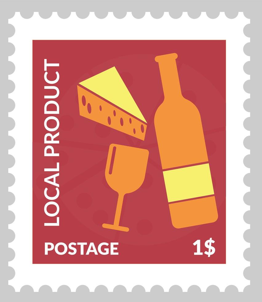 Lokalprodukt-Postkarte oder Postkarte mit Preis vektor