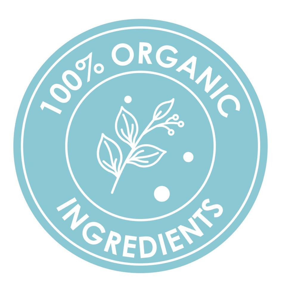 organisk Ingredienser, eco kosmetisk Produkter märka vektor