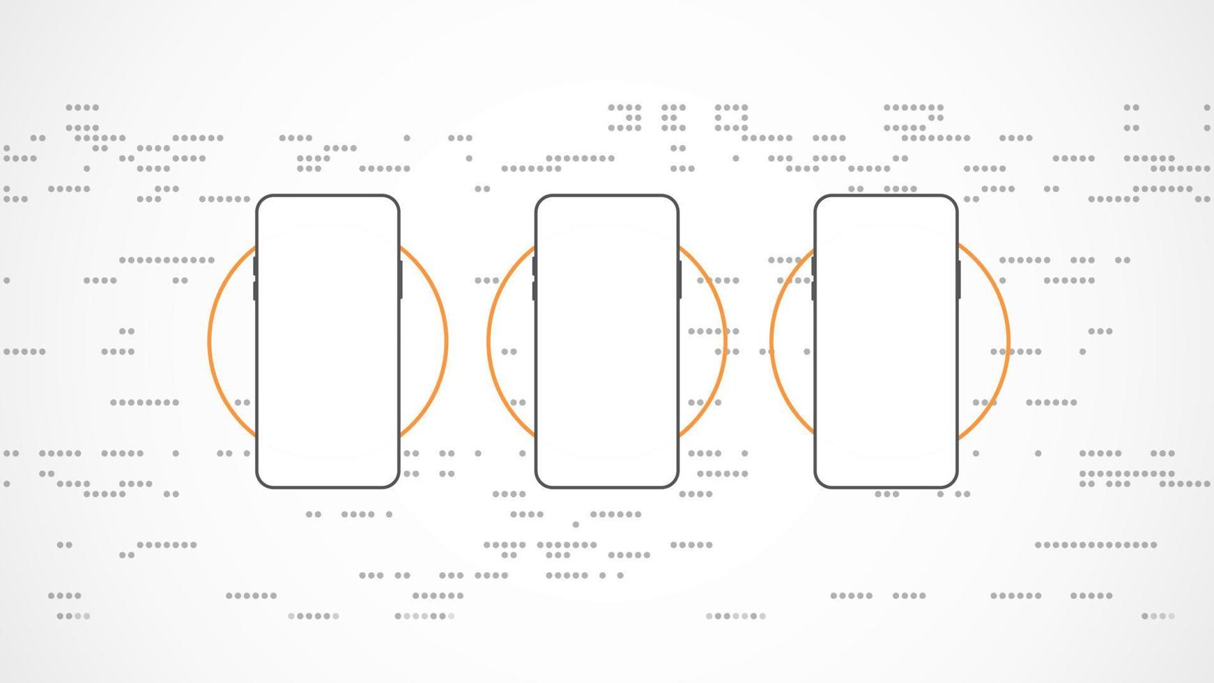 mobil telefon teknologi bakgrund abstrakt. teknologi med linje digital Färg grå, orange, punkt, högteknologi, vektor. cirkel teknologisk för webb baner, bakgrund, tapet, strukturera, objekt. vektor