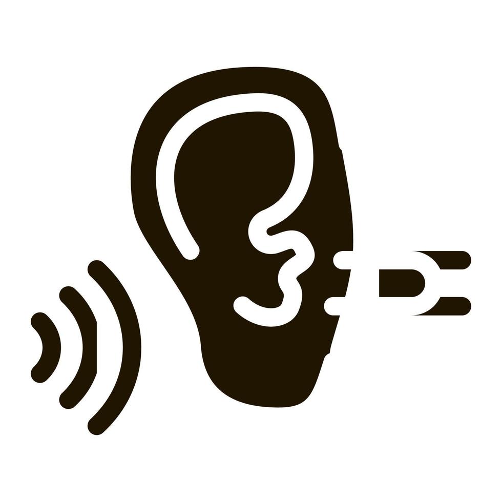 perfekt hörsel ikon vektor glyf illustration