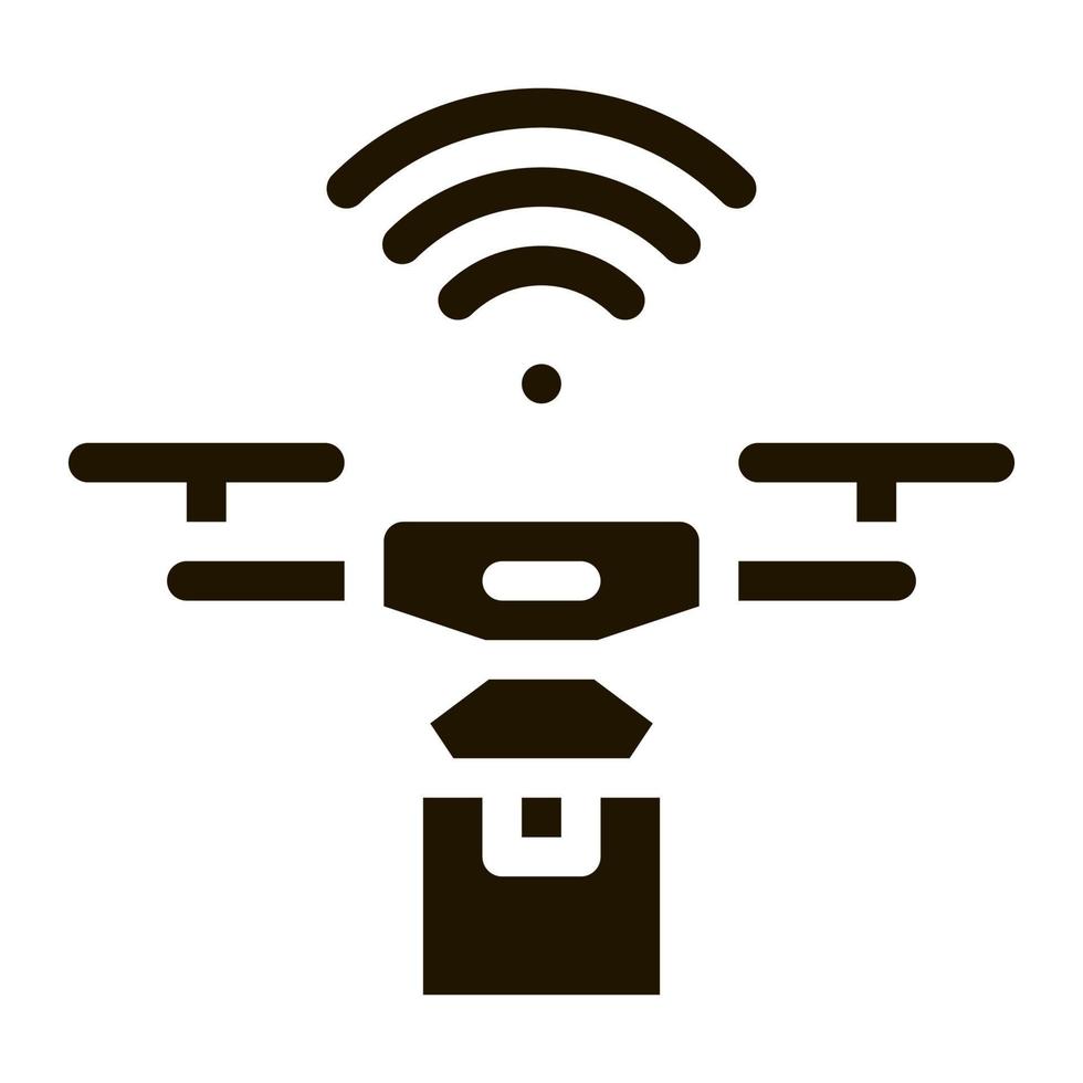 fliegende Drohnen-Symbol-Vektor-Glyphen-Illustration vektor