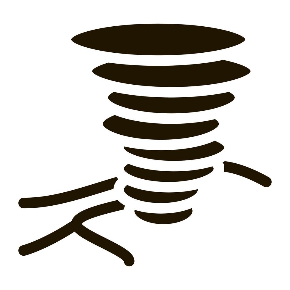 Tornado-Feld-Symbol-Vektor-Glyphen-Illustration vektor