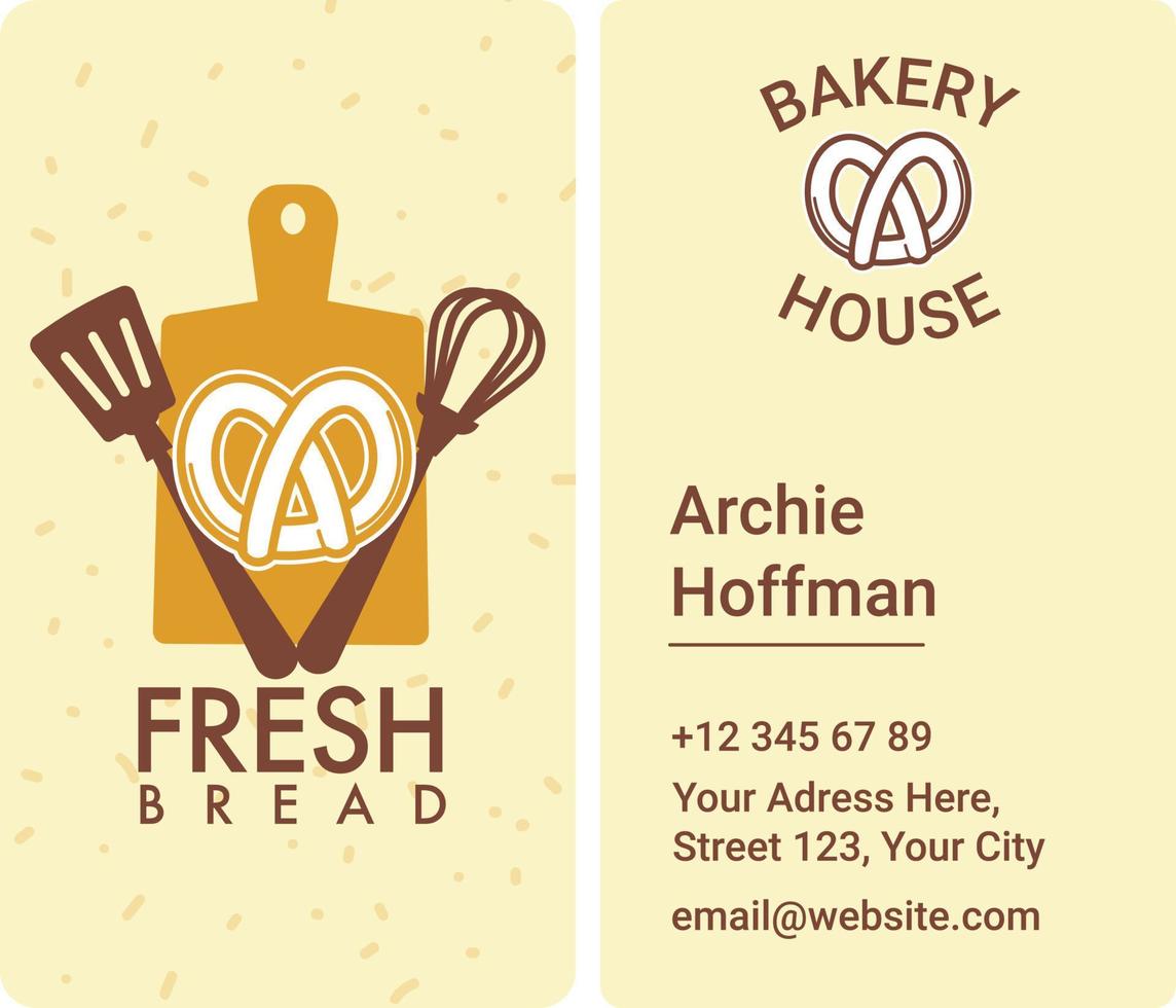 Bäckereihaus, Visitenkarte für frisches Brot mit Infos vektor