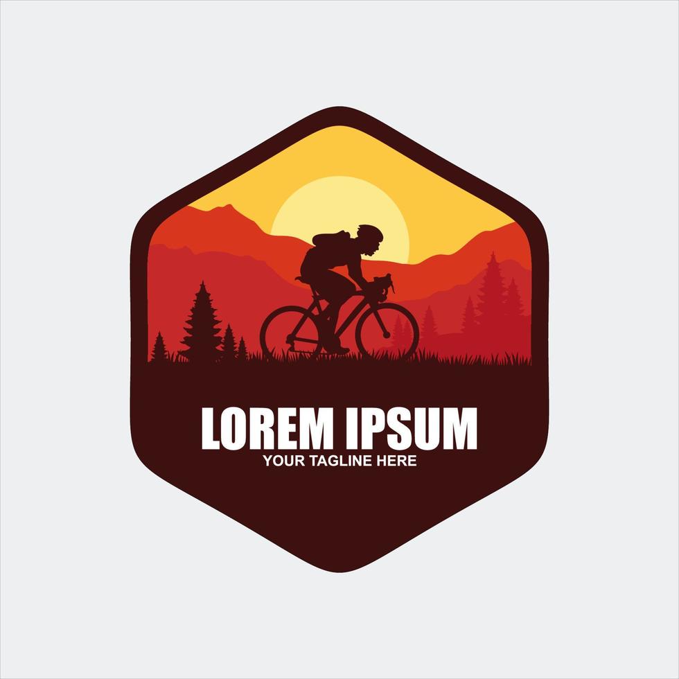 Mountainbike-Logo-Design-Vektor-Vorlage vektor