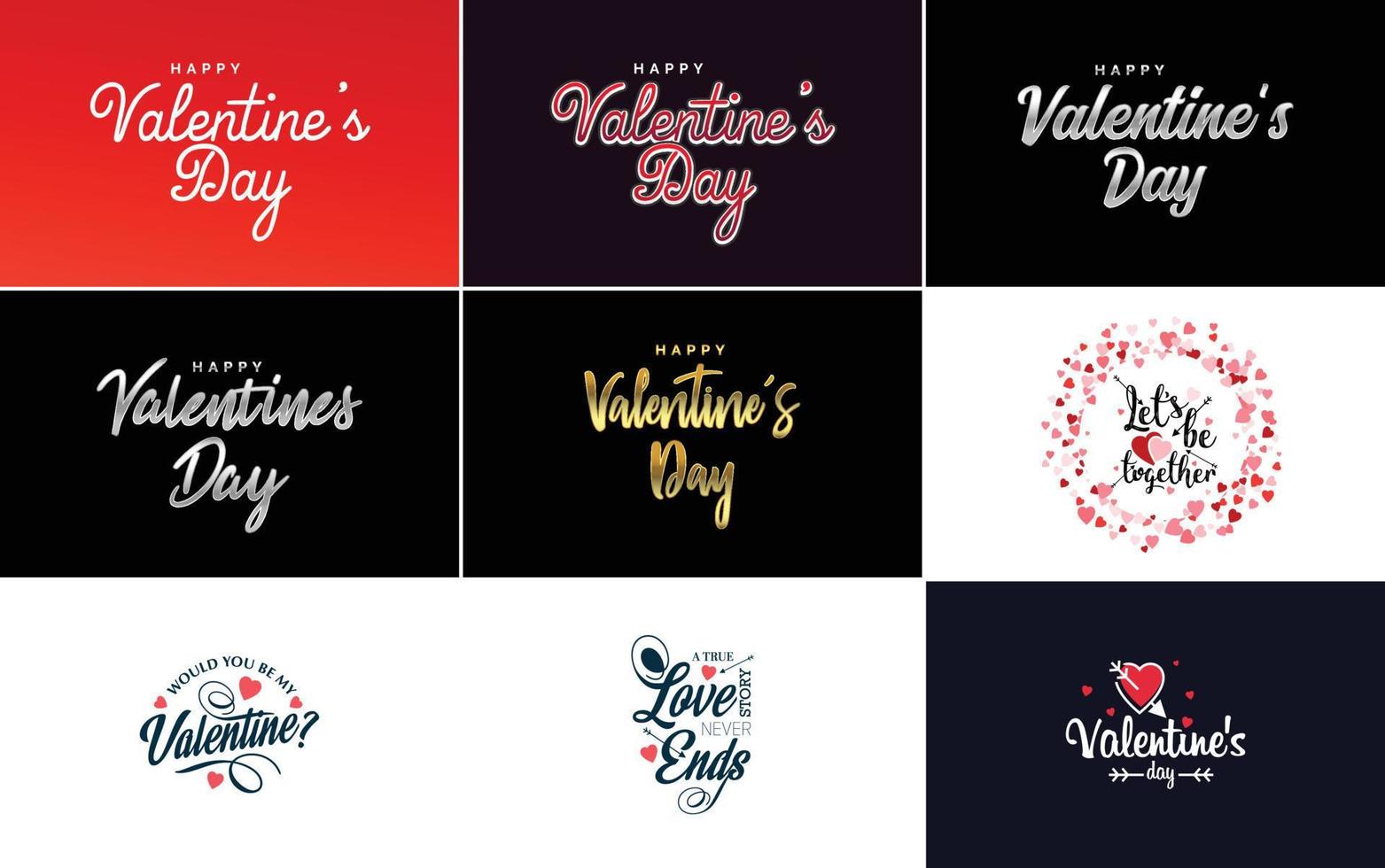 Happy Valentine's Day Grußkartenvorlage mit einem romantischen Thema und einem roten Farbschema vektor