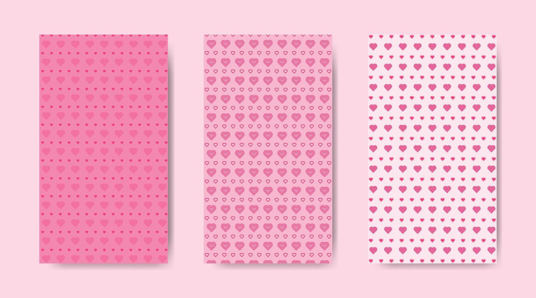 flaches design mit herz- und liebeselementen für valentinstagmustersammlung vektor