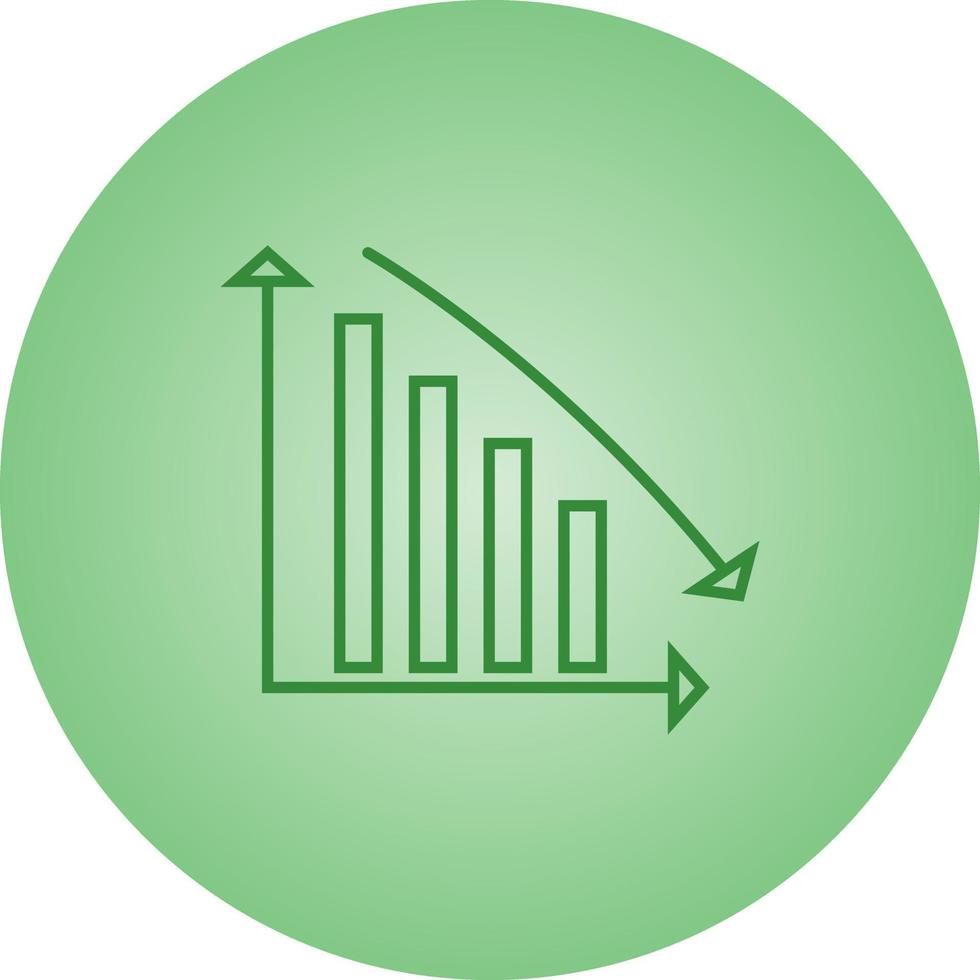 schöne absteigende Balkenvektorlinie Symbol vektor