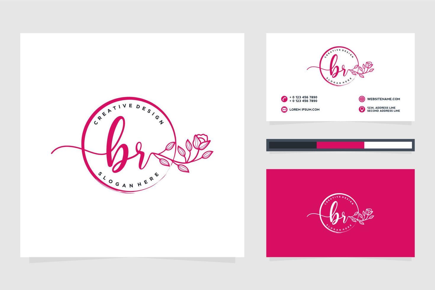 initiale br feminine logo-sammlungen und visitenkartenvorlagen premium-vektor vektor