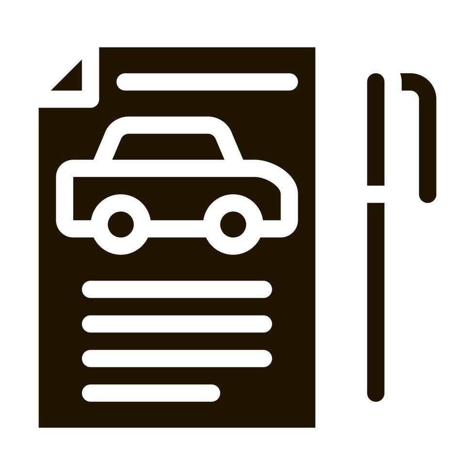 Autokauf Vereinbarung Symbol Vektor Glyph Illustration